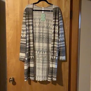 Aztec open front cardigan